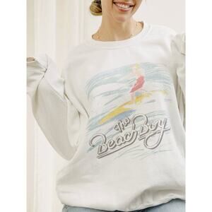 The Beach Boys 80s Surf White Thrifted By Livylu+Livgoods Sweatshirt